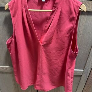 Calvin Klein Vibrant Orange V-Neck Blouse